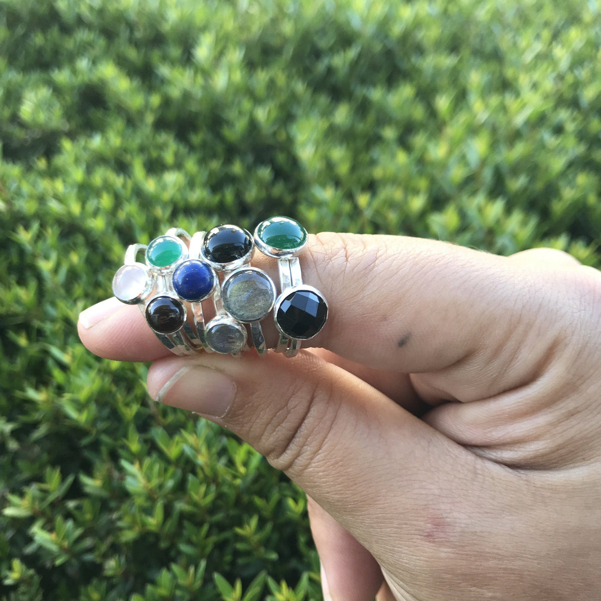 Lapis Lazuli 8mm sterling silver stacking ring ring Amanda K Lockrow 