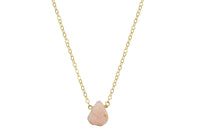 Raw pink opal little rock 14K yellow gold filled necklace necklace Amanda K Lockrow 