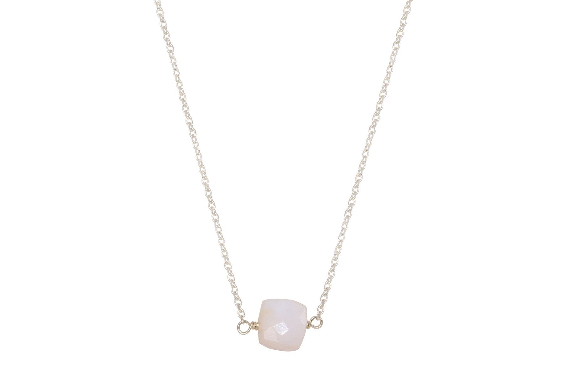 Pink Opal cube little rock necklace necklace Amanda K Lockrow 