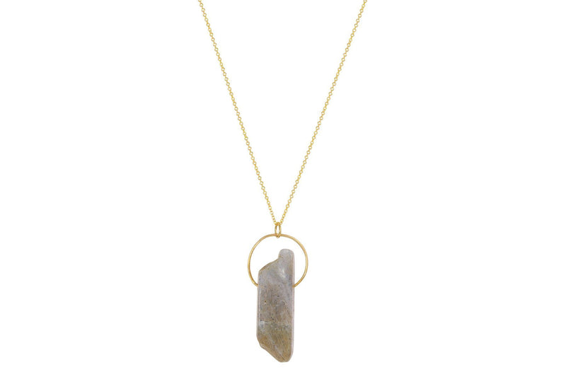 Labradorite bar crystal gold filled necklace necklace Amanda K Lockrow 