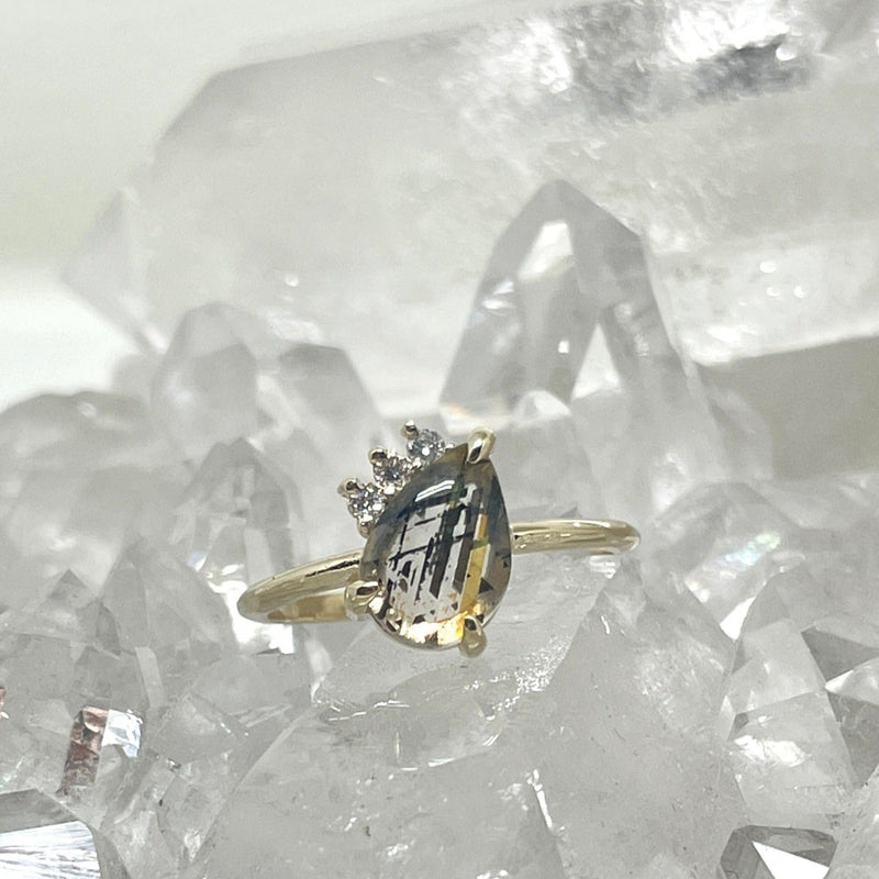 Rainbow Lattice and Diamond Ring - 14k Gold | Size 6 | Aislinn Collection ring Amanda K Lockrow