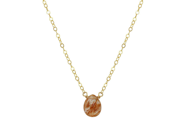 Rutilated Quartz gold filled Little Rock necklace - quick ship necklace Amanda K Lockrow 