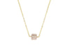 Rose Quartz cube little rock necklace - 14K yellow gold filled or sterling silver necklace Amanda K Lockrow 