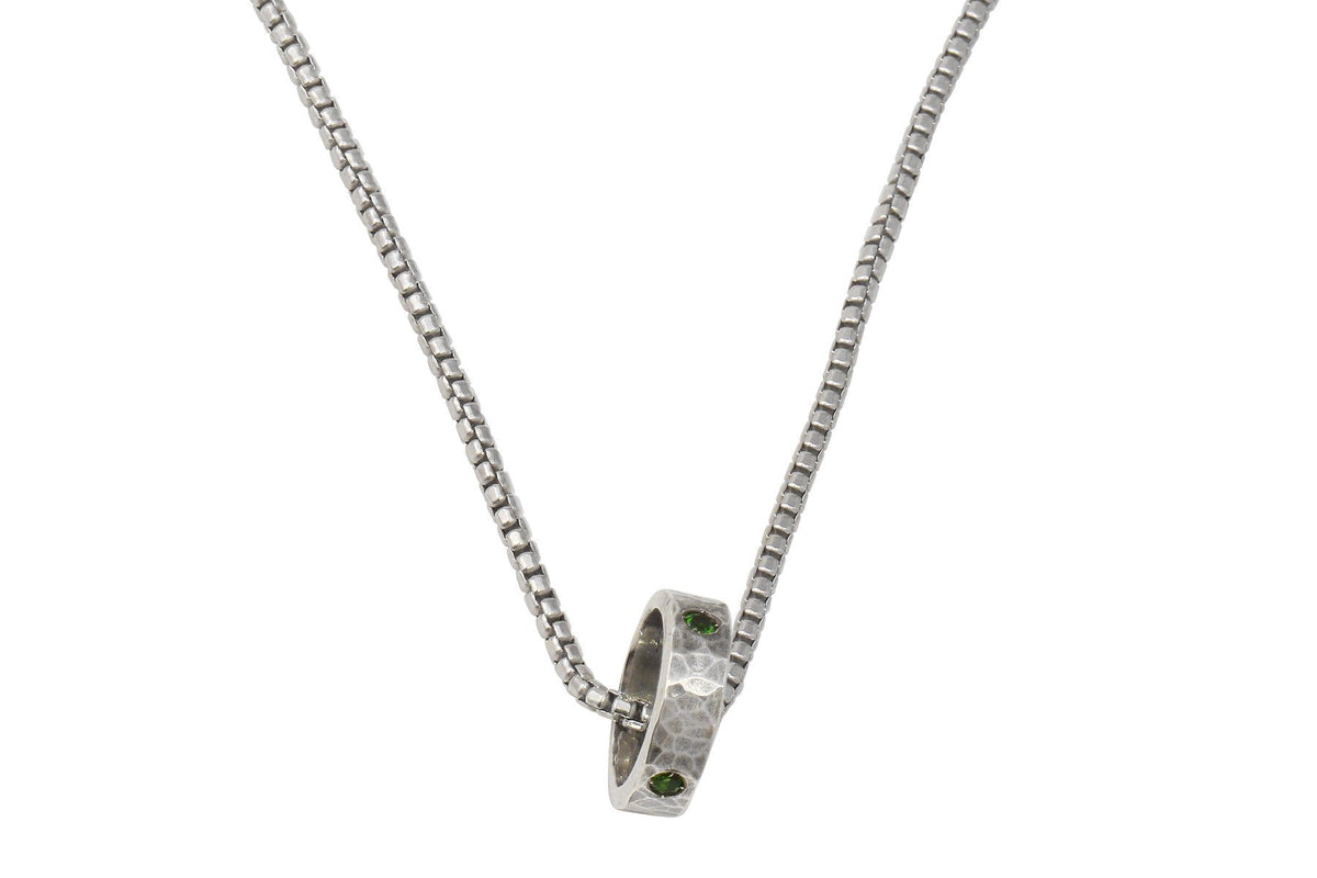 Full Circle sterling silver and chrome diopside unisex necklace necklace Amanda K Lockrow 