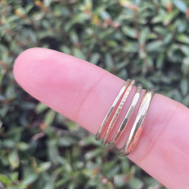 Thin Faceted Gold Band - 14k gold | Sticks & Stones Collection ring Amanda K Lockrow