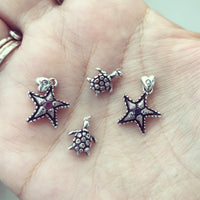 Lana necklace - sterling silver and aquamarine starfish necklace necklace Amanda K Lockrow 