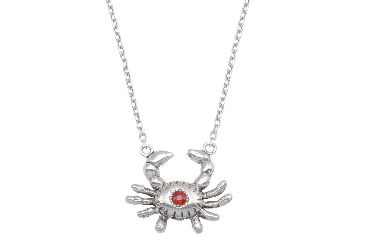 Crab necklace - sterling silver and ruby necklace necklace Amanda K Lockrow 