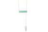 InSync necklace - Amazonite Bar & Rainbow Moonstone Pendulum necklace Emotion Hygiene 