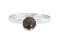 Gray Moonstone 6mm sterling silver stacking ring ring Amanda K Lockrow 