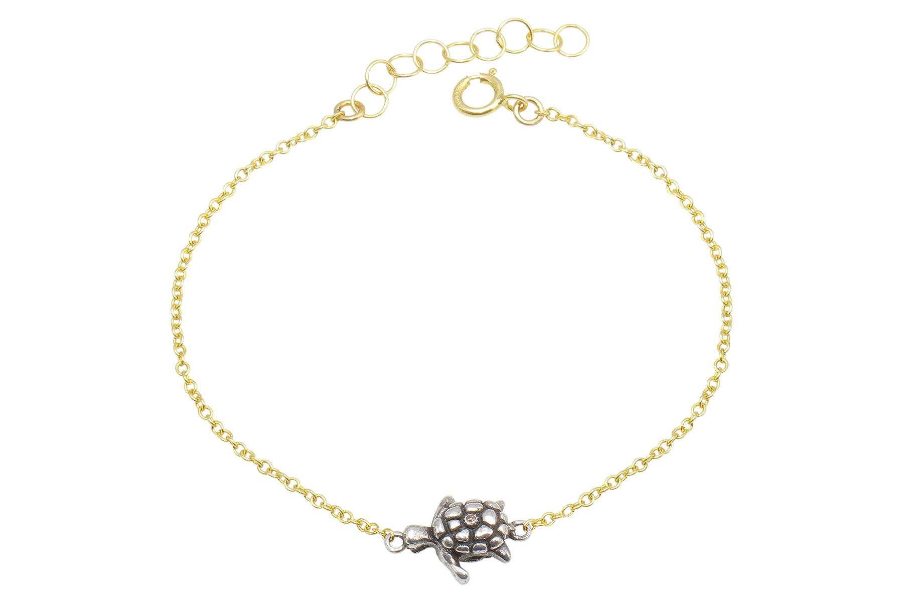 Naia diamond sea turtle bracelet // sterling silver and gold filled bracelet Amanda K Lockrow 