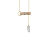 InSync necklace - Custom Pink Opal Bar & Clear Quartz Point necklace Emotion Hygiene 