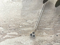 Little silver aquamarine and diamond necklace - birthstone necklace necklace Amanda K Lockrow 