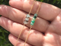 Elements- Emerald 5 stone gold filled adjustable chain bracelet bracelet Amanda K Lockrow 