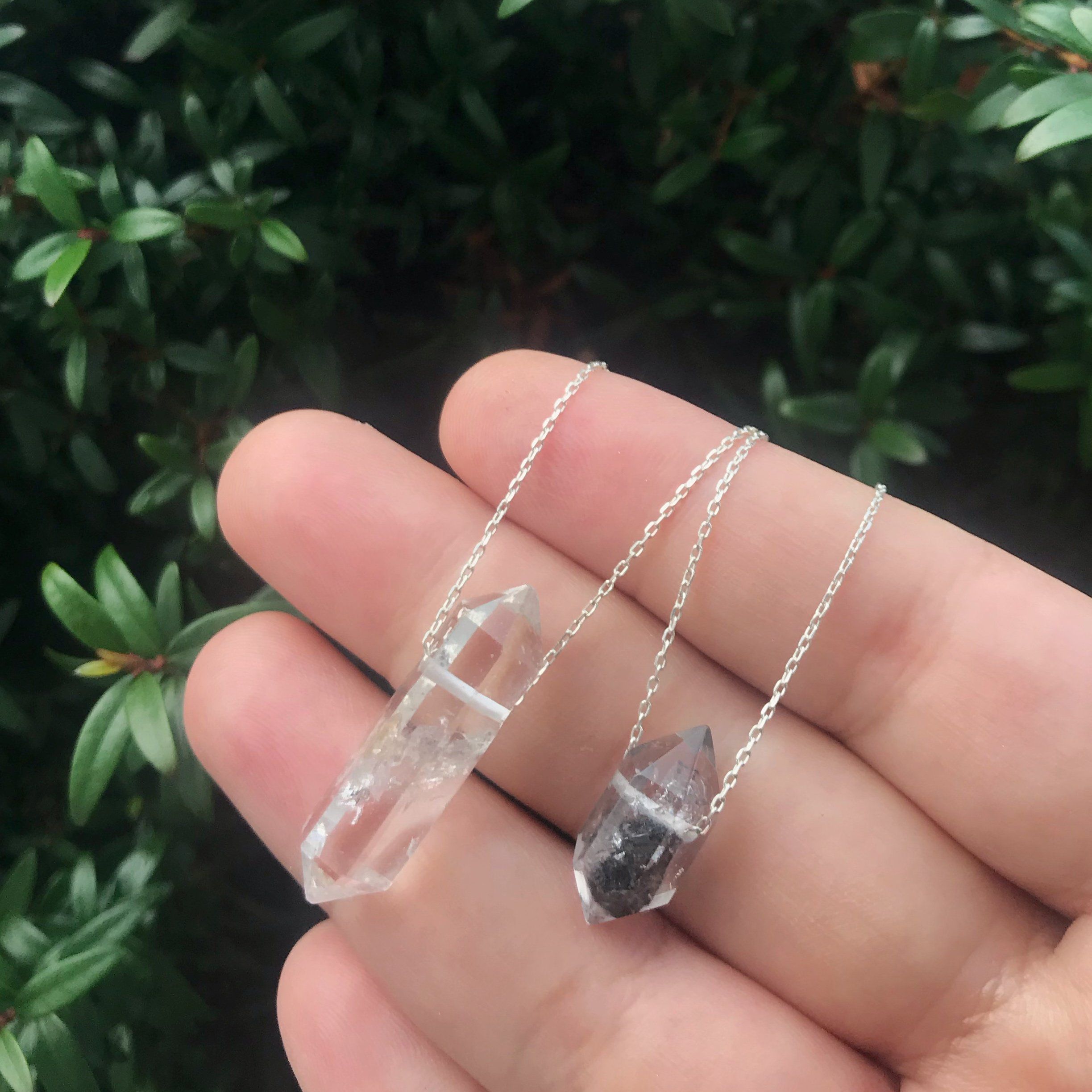 Floating crystal outlet pendant necklace