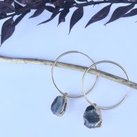 Geode gold hoop earrings, 14k gold filled 30mm hoop earrings earrings Amanda K Lockrow 