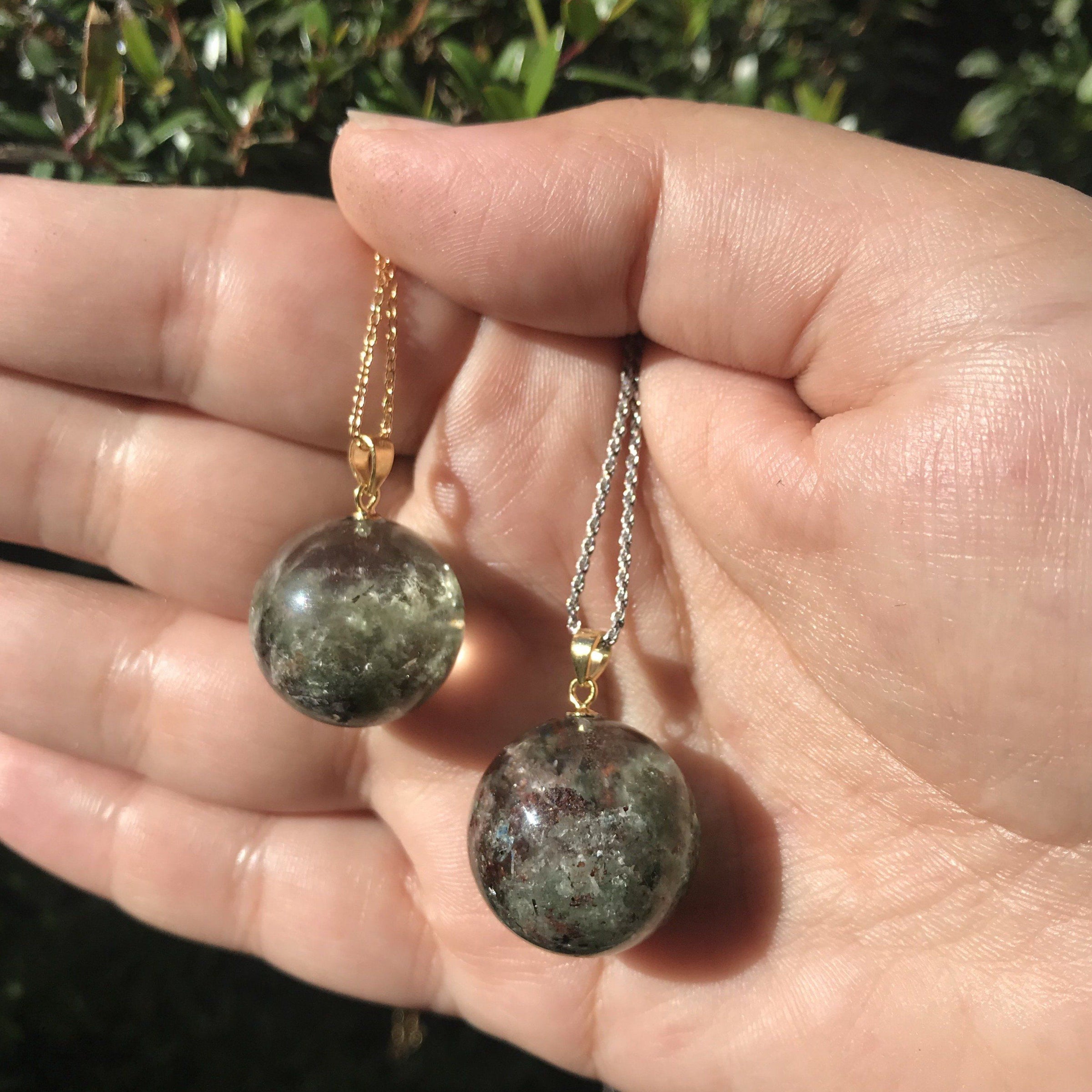 Garden quartz with mica sphere necklace - Aislinn Collection necklace Amanda K Lockrow 