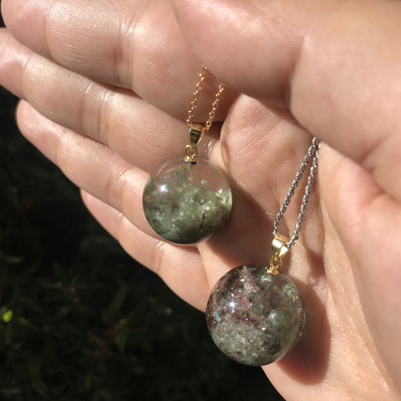 Garden quartz with mica sphere necklace - Aislinn Collection necklace Amanda K Lockrow 