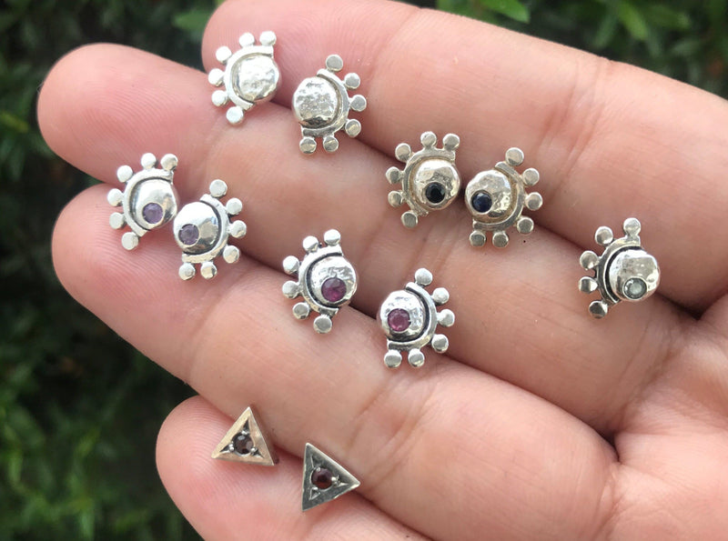 Oriana Stud Earrings - sterling silver | Oriana Collection earrings Amanda K Lockrow