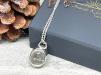Kallan Enhydro Quartz with 2 Bubbles Necklace - sterling silver | Aislinn Collection necklace Amanda K Lockrow