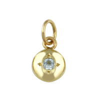 Pebble Aquamarine Charm - 14k gold | Sticks & Stones Collection charm Amanda K Lockrow
