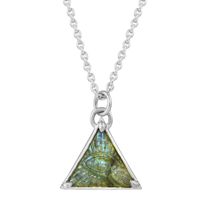Third Eye Labradorite Triangle Necklace - sterling silver | Talisman Collection necklace Amanda K Lockrow