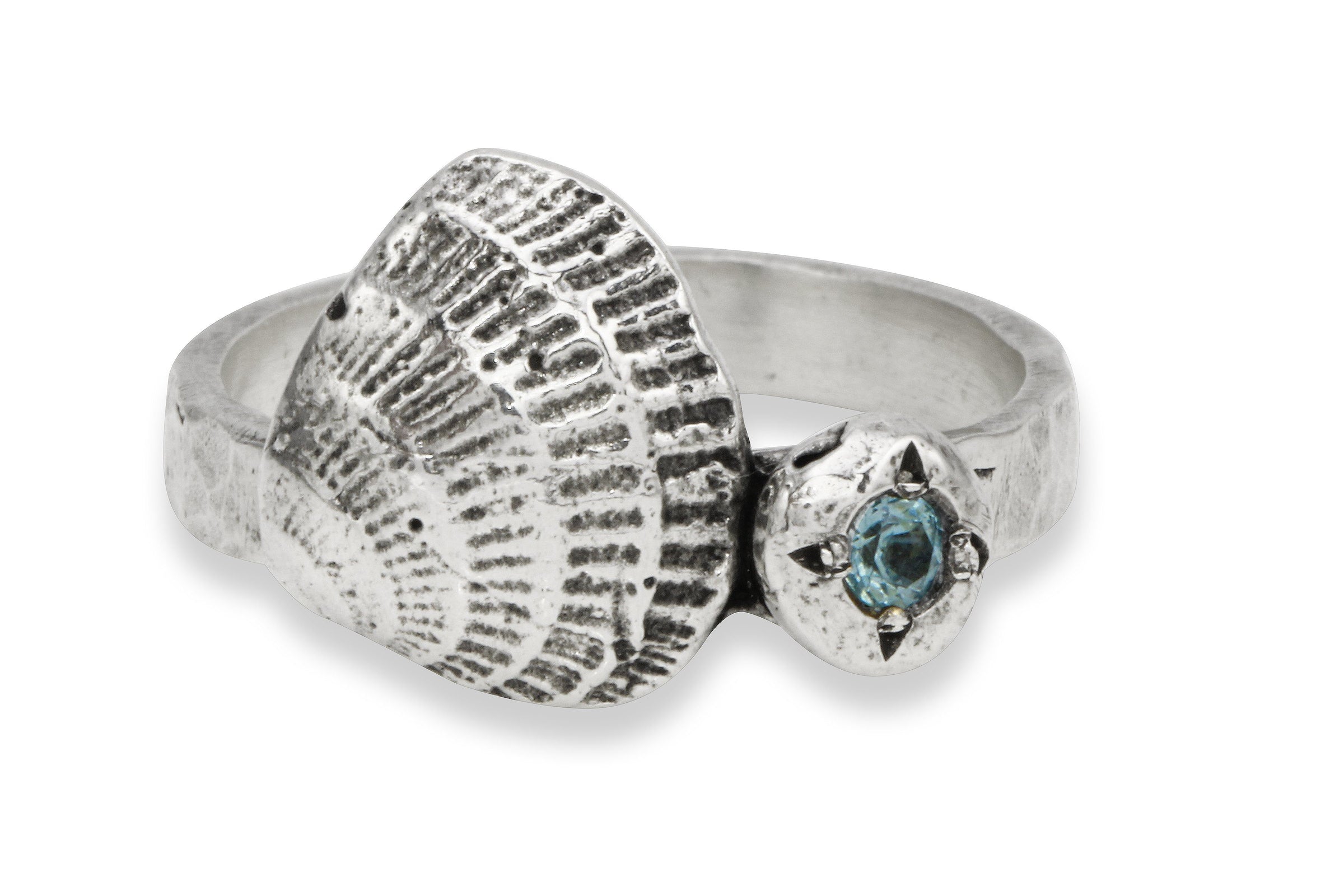 Aquamarine seashore silver ring ring Amanda K Lockrow 