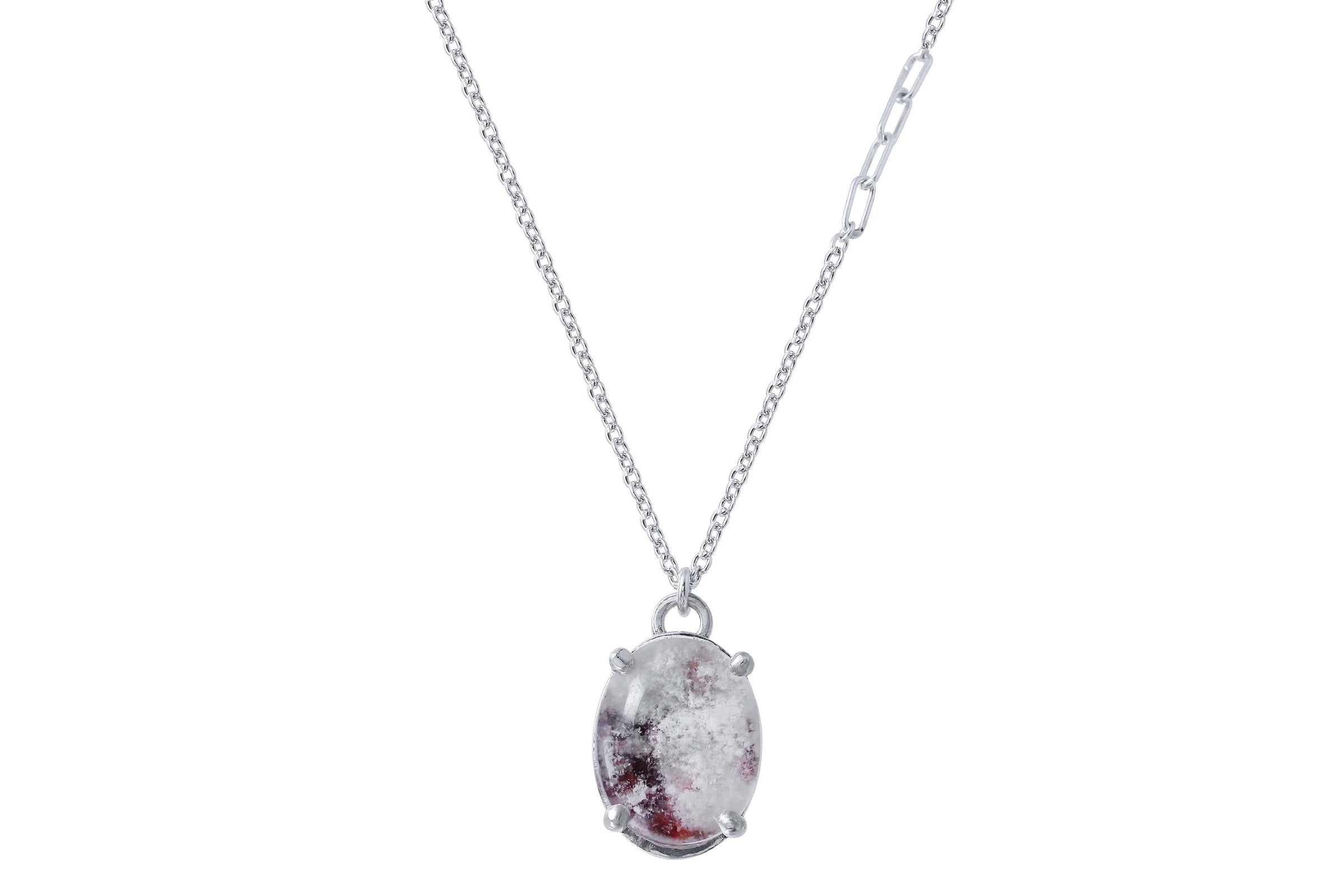 Aislinn garden quartz sterling silver necklace - Aislinn collection necklace Amanda K Lockrow white garden quartz stone 