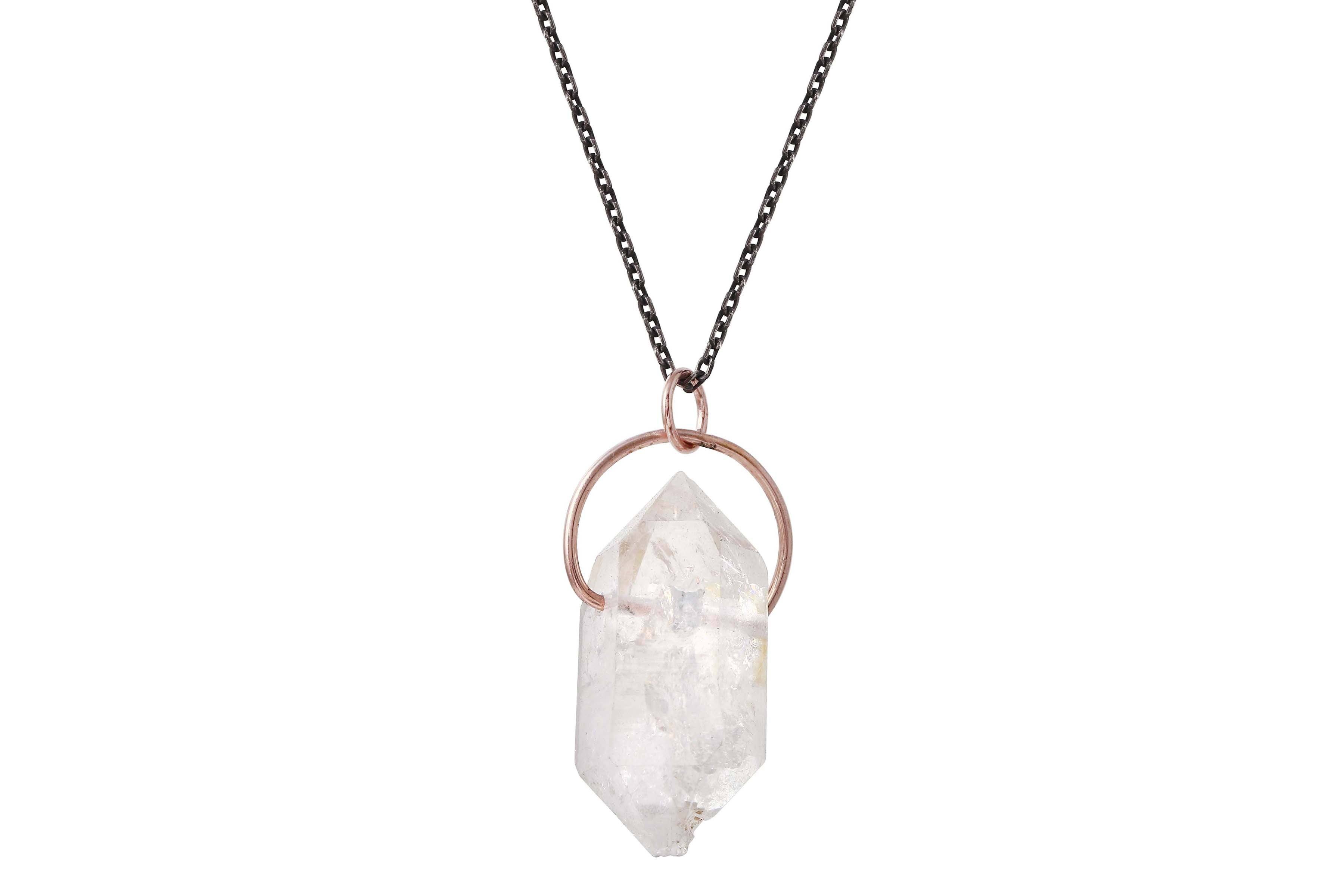 Rock crystal necklace with bronze beads | Susan Forde Jewellery NZ