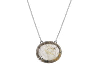 Aislinn rutilated quartz flat oval sterling silver necklace necklace Amanda K Lockrow 
