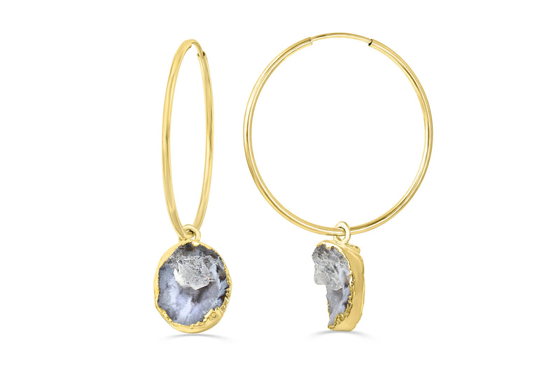 Geode gold hoop earrings, 14k gold filled 30mm hoop earrings earrings Amanda K Lockrow 