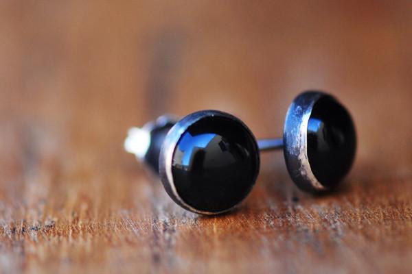 Black onyx 8mm silver stud earrings earrings Amanda K Lockrow 