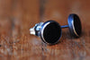 Black onyx flat 8mm silver stud earrings earrings Amanda K Lockrow 