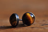 Tigerseye silver stud earrings earrings Amanda K Lockrow 