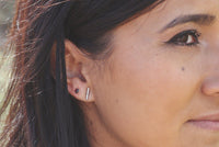 Sterling silver stick studs // bar studs earrings Amanda K Lockrow 
