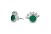 Green onyx sunrise sterling silver cabochon studs earrings Amanda K Lockrow 