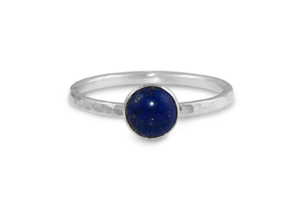 Lapis Lazuli 6mm sterling silver stacking ring ring Amanda K Lockrow 