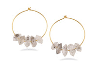 14K gold filled larger herkimer diamond hoop earrings - Elements hoops earrings Amanda K Lockrow