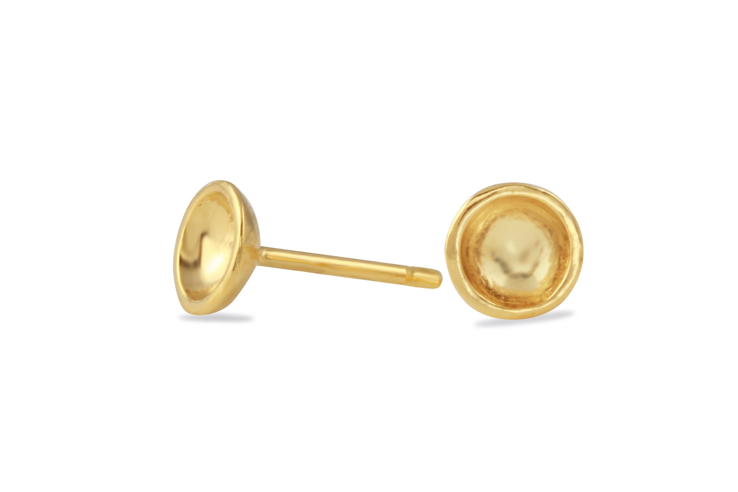 18k yellow gold vermeil darling mini bowl studs earrings Amanda K Lockrow 