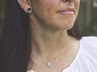 Lapis Lazuli slice sterling silver necklace necklace Amanda K Lockrow 