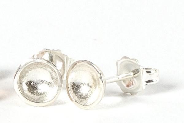 Darling bowl studs- recycled sterling silver earrings Amanda K Lockrow 