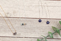 Lapis Lazuli drop sterling silver threader earrings earrings Amanda K Lockrow 