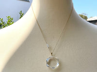 Clear Quartz Hexagon Crystal Necklace - choose sterling silver or gold filled | Stone Love Collection necklace Amanda K Lockrow
