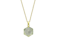 Green amethyst hexagon crystal sterling silver necklace necklace Amanda K Lockrow 