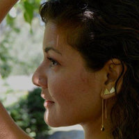 14k yellow gold trapezoid studs earrings Amanda K Lockrow 
