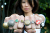 Pink tobiko silver ring - button ring ring Amanda K Lockrow 