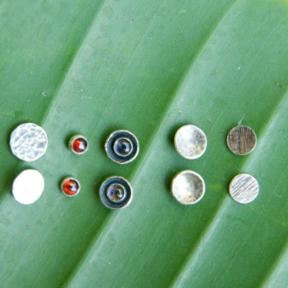 Darling cup studs- recycled sterling silver earrings Amanda K Lockrow 
