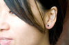 Garnet silver dot stud earrings earrings Amanda K Lockrow 