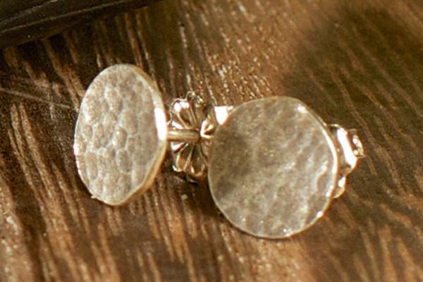 Cobblestone stud dot earrings-sterling silver earrings Amanda K Lockrow 