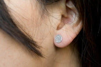 Cobblestone stud dot earrings-sterling silver earrings Amanda K Lockrow 