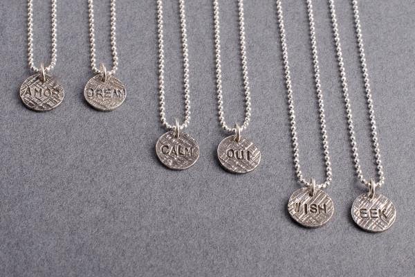 Say Something silver charm necklace-choose your word necklace Amanda K Lockrow 
